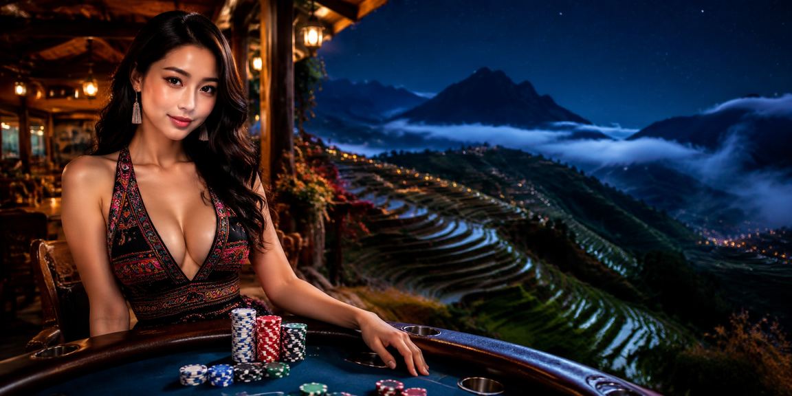 Màn hình ứng dụng casino tại Sapa với khung cảnh núi rừng Việt Nam